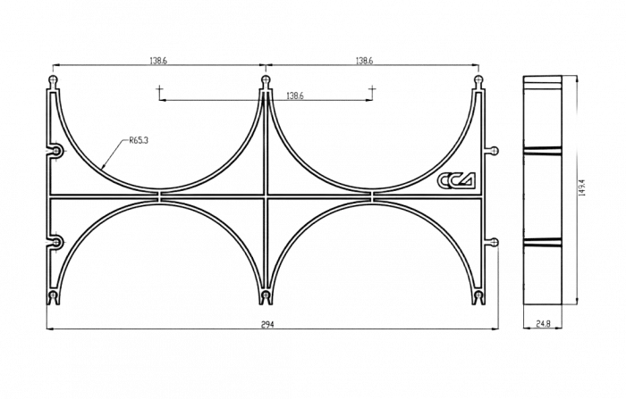 Кластер ССД-Пайп OD 125 мм  двойной