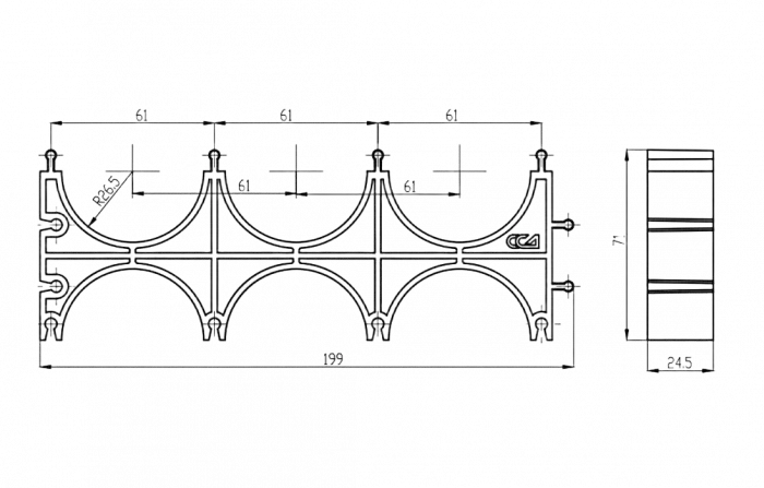 Кластер ССД-Пайп OD 50 мм  тройной