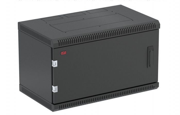 Шкаф телекоммуникационный настенный разборный черный 19”,6U(600x450), ШТ-НСр-6U-600-450-М-Ч дверь металл ССД