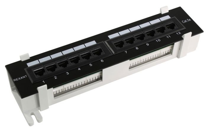 04-0020 REXANT Патч-панель настенная, 12 портов RJ-45, категория 5е
