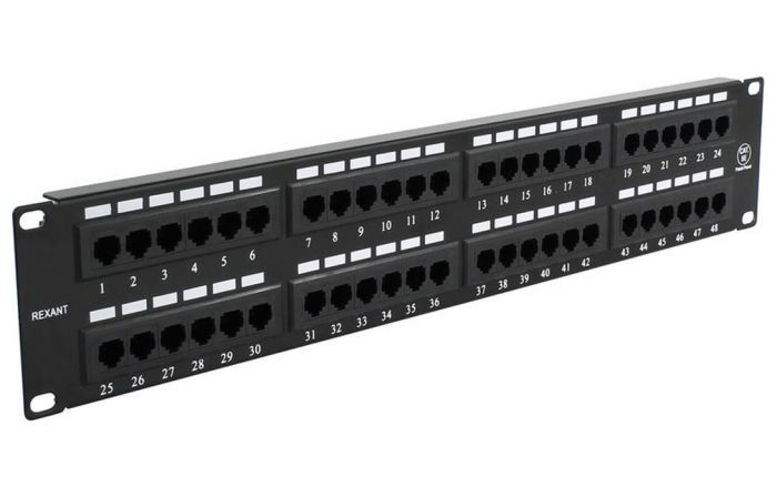 04-0022 REXANT Патч-панель 19", 2U, 48 портов RJ-45, категория 5e