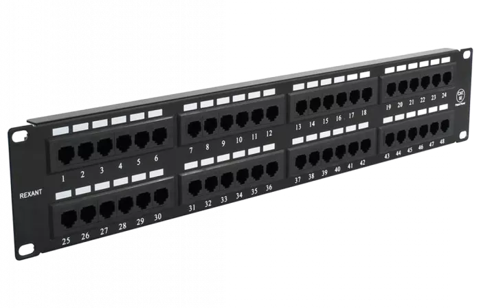 04-0022 REXANT Патч-панель 19", 2U, 48 портов RJ-45, категория 5e