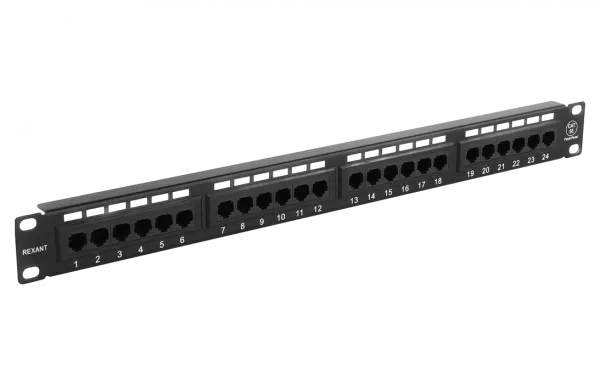 04-0021 REXANT Патч-панель 19", 1U, 24 порта RJ-45, категория 5e
