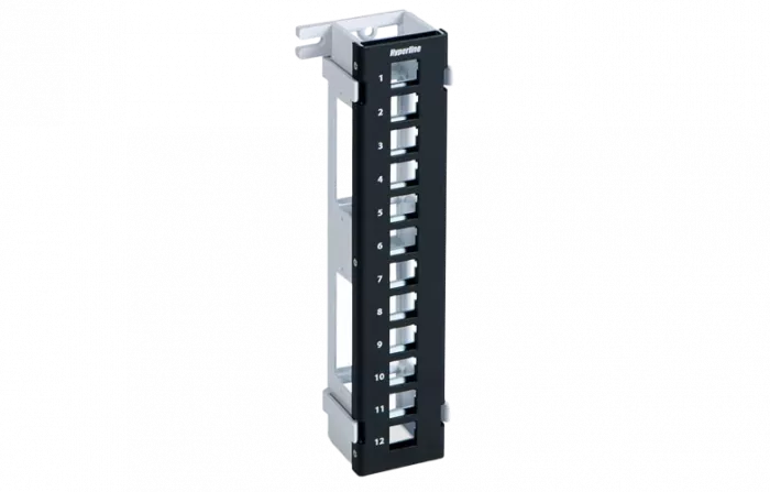 37788 Hyperline PPWBL-12 Модульная настенная патч-панель на 12 портов, для модулей Keystone Jack, с подставкой