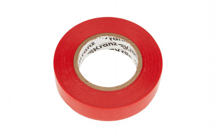 KR-09-2204 Изолента ПВХ KRANZ 19 мм х 25 м, красная, упаковка 5 роликов