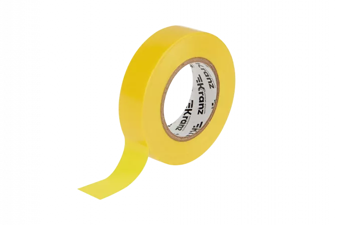 KR-09-2202 Изолента ПВХ KRANZ 19 мм х 25 м, желтая, упаковка 5 роликов