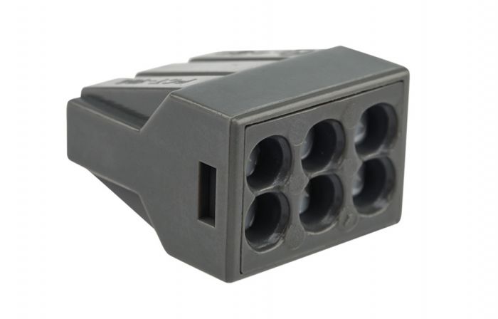 07-3060 Экспресс-клемма с пастой, 6-проводная до 2,5 мм?, серая (50 шт./уп.) (773-306) REXANT