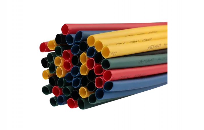 29-0155 Набор термоусадочной трубки REXANT 5,0/2,5 мм, пять цветов, упаковка 50 шт. по 1 м