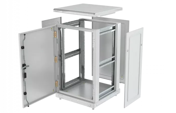 Шкаф телекоммуникационный напольный 19",24U(600x600), ШТ-НП-24U-600-600-М, передняя дверь металл ССД