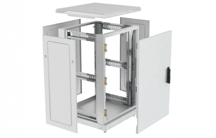 Шкаф телекоммуникационный напольный 19",24U(600x600), ШТ-НП-24U-600-600-М, передняя дверь металл ССД