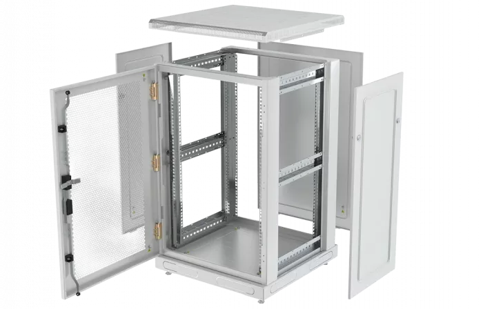 Шкаф телекоммуникационный напольный 19",24U(600x600), ШТ-НП-24U-600-600-П, передняя дверь перф ССД