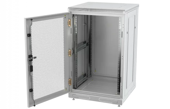 Шкаф телекоммуникационный напольный 19",24U(600x600), ШТ-НП-24U-600-600-П, передняя дверь перф ССД