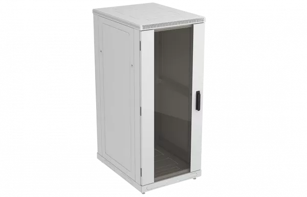 Шкаф телекоммуникационный напольный 19",27U(600x600), ШТ-НП-27U-600-600-С, передняя дверь стекло ССД
