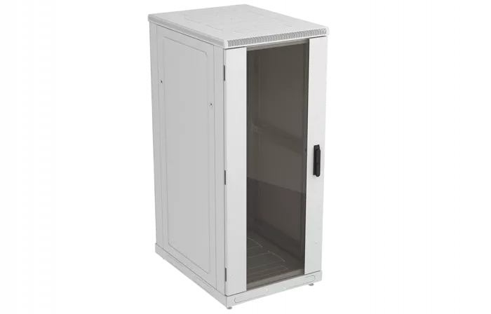 Шкаф телекоммуникационный напольный 19",27U(600x600), ШТ-НП-27U-600-600-С, передняя дверь стекло ССД