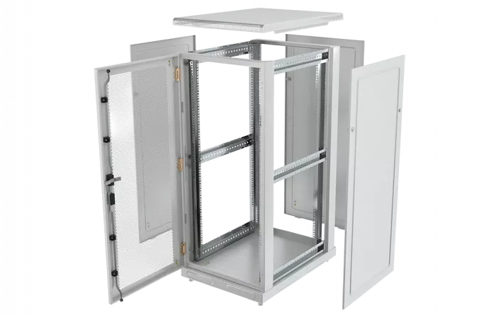 Шкаф телекоммуникационный напольный 19",33U(600x1000), ШТ-НП-33U-600-1000-П, передняя дверь перфорированная ССД