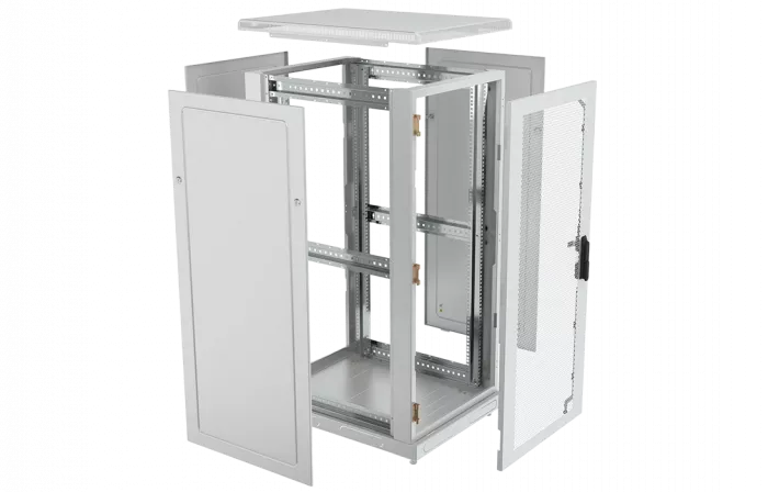 Шкаф телекоммуникационный напольный 19",33U(600x1000), ШТ-НП-33U-600-1000-П, передняя дверь перфорированная ССД