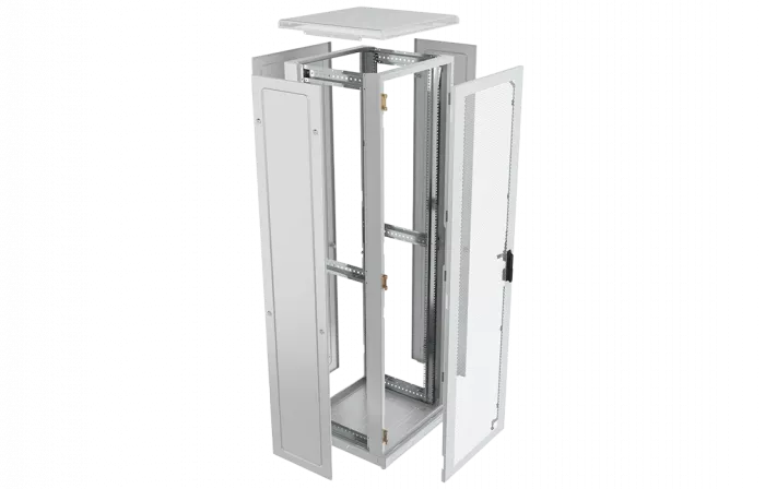 Шкаф телекоммуникационный напольный 19",47U(600x600), ШТ-НП-47U-600-600-П, передняя дверь перфорированная ССД