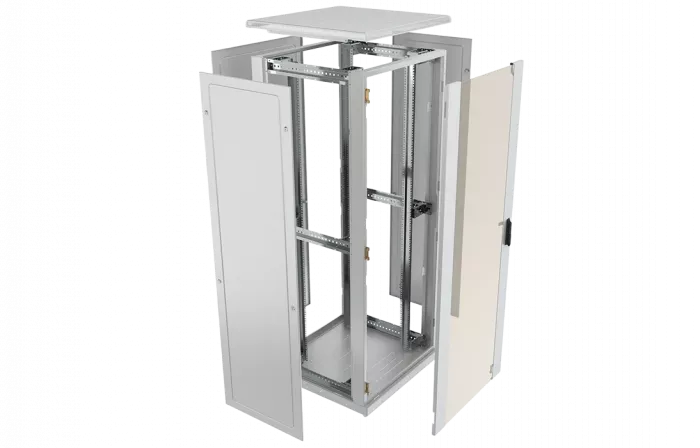 Шкаф телекоммуникационный напольный 19",47U(600x600), ШТ-НП-47U-600-600-П, передняя дверь перфорированная ССД