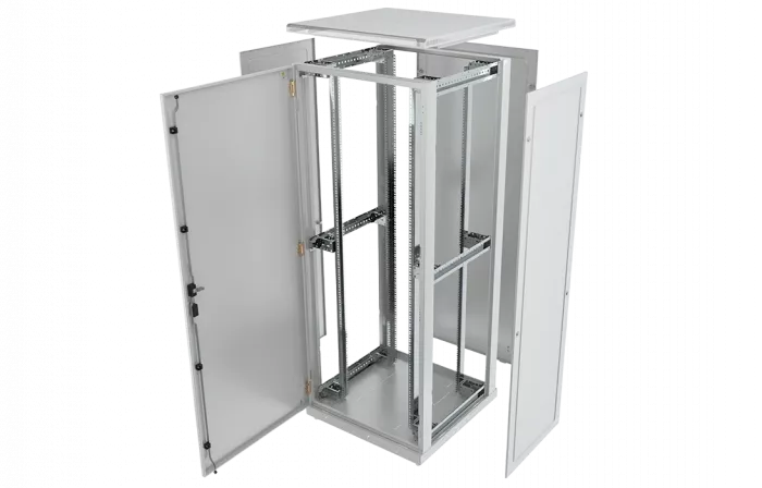 Шкаф телекоммуникационный напольный 19",47U(800x1000), ШТ-НП-47U-800-1000-М, передняя дверь металл ССД