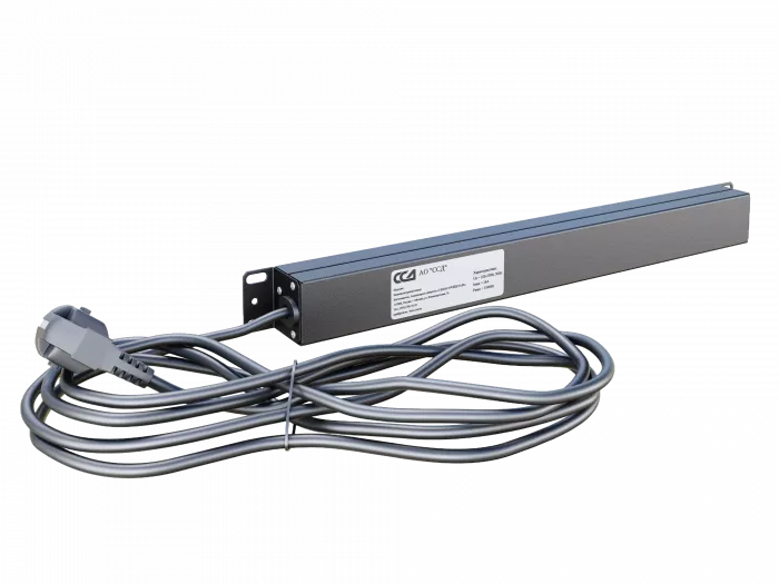 Блок розеток БР-6SCH-4C13-10А-Ш-1,8SCH Блок розеток 19", 6 Schuko, 4 C13, максимальный ток 10А, шнур 1,8 м