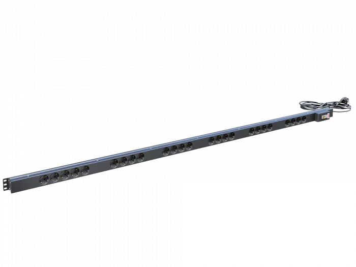 Вертикальный блок розеток,БР-25SСH-16A-Ш-3 .16А, 25 розеток Schuko, 42-48U, шнур 3 м
