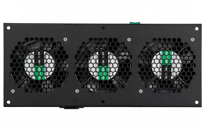 Вентиляторный модуль потолочный чёрный, 3 вентилятора с термодатчиком 35С ВМ-3П-Ч ССД