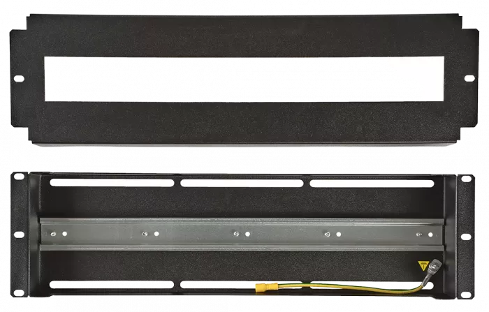 DIN рейка  в корпусе 19" 3U-Ч чёрная ССД