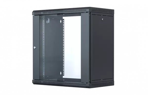 Шкаф телекоммуникационный настенный разборный со съемными боковыми стенками 19”,12U(600x650), ШТ-НСрМ-12U-600-650-С-Ч дверь стекло черный
