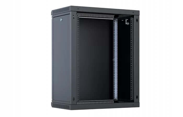 Шкаф телекоммуникационный настенный разборный со съемными боковыми стенками 19”,18U(600x350), ШТ-НСрМ-18U-600-350-М-Ч дверь металл черный