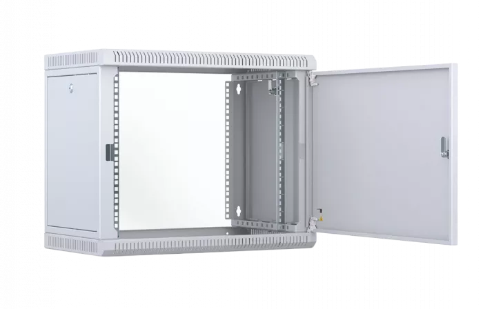 Шкаф телекоммуникационный настенный разборный со съемными боковыми стенками 19”,9U(600x350), ШТ-НСрМ-9U-600-350-М-Ч дверь металл черный