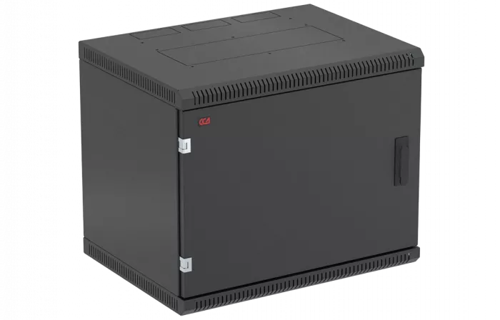 Шкаф телекоммуникационный настенный разборный черный 19”,9U(600x550), ШТ-НСр-9U-600-550-М-Ч дверь металл ССД