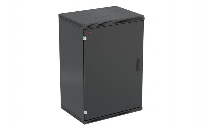 Шкаф телекоммуникационный настенный разборный черный 19”,18U(600x550), ШТ-НСр-18U-600-550-М-Ч дверь металл ССД