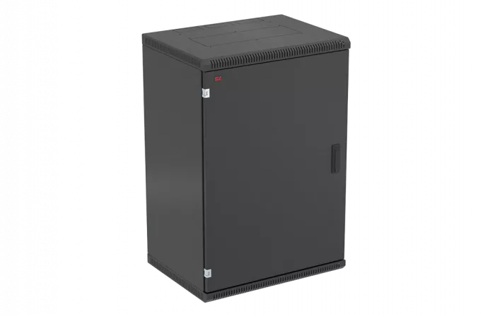 Шкаф телекоммуникационный настенный разборный черный 19”,18U(600x550), ШТ-НСр-18U-600-550-М-Ч дверь металл ССД