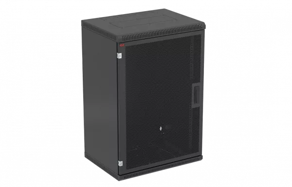 Шкаф телекоммуникационный настенный разборный черный 19”,18U(600x650), ШТ-НСр-18U-600-650-П-Ч дверь перфорированная ССД