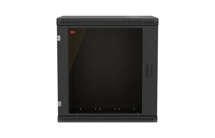 Шкаф телекоммуникационный настенный разборный черный 19”,15U(600x550), ШТ-НСр-15U-600-550-С-Ч дверь стекло ССД