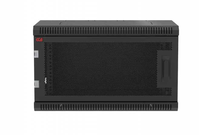 Шкаф телекоммуникационный настенный разборный черный 19”,6U(600x450), ШТ-НСр-6U-600-450-П-Ч дверь перфорированная ССД