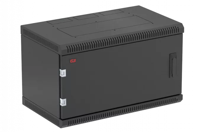 Шкаф телекоммуникационный настенный разборный черный 19”,6U(600x550), ШТ-НСр-6U-600-550-М-Ч дверь металл ССД