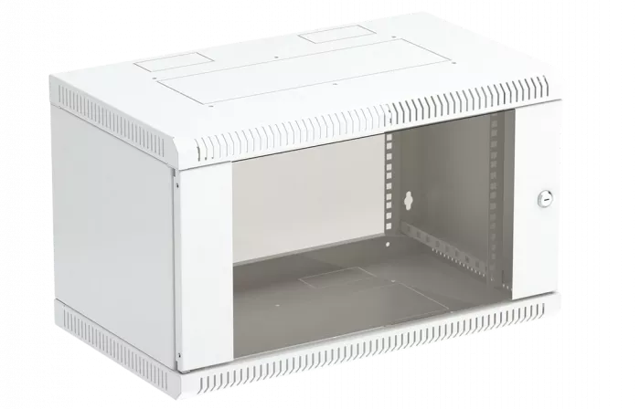 Шкаф телекоммуникационный настенный разборный 19”,6U(600x350), ШТ-НСр-6U-600-350-С дверь стекло ССД
