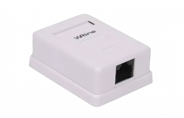 WRline WR-WS-8P8C-C5E-1 Розетка компьютерная RJ-45, категория 5e, неэкранированная, одинарная, внешняя, Dual IDC, цвет белый