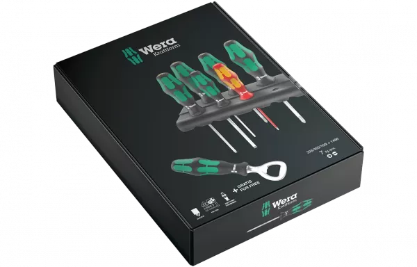 WE-203775	Промо-набор: 350/335/160i/7 Набор отвёрток + подставка + открывалка, 7 пр., PH 1-2, SL 3-4-5.5, SL VDE 2.5