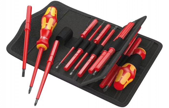 WE-059030	Kraftform Kompakt VDE 17 Universal 1 Набор насадок с 2 отвёртками-битодержателями, 17 пр.