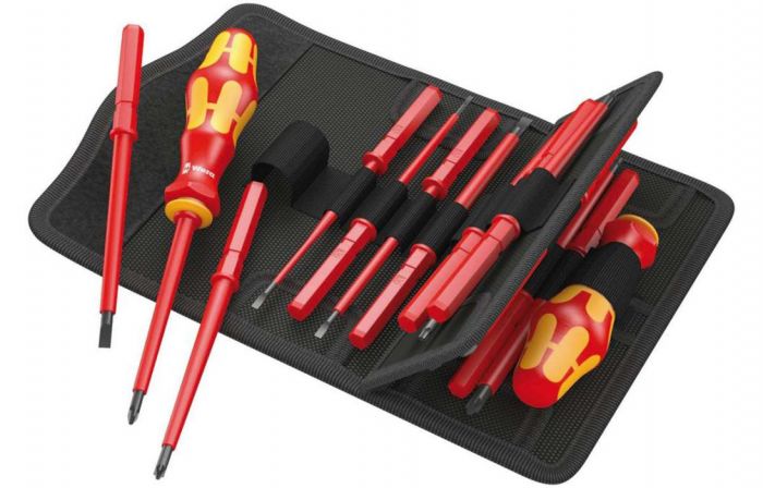 WE-059030	Kraftform Kompakt VDE 17 Universal 1 Набор насадок с 2 отвёртками-битодержателями, 17 пр.