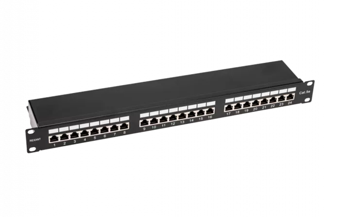 02-0041 REXANT PRO Патч-панель 19", 1U, 24 порта, STP, RJ-45, CAT 5e