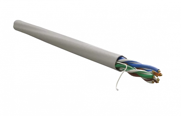 WRline WR-UTP-4P-C5E-L-PVC-GY Кабель витая пара, неэкранированный U/UTP, категория 5e, 4 пары (0,48 мм), одножильный, внутренний, PVC нг(А)-LS, серый, 305 м