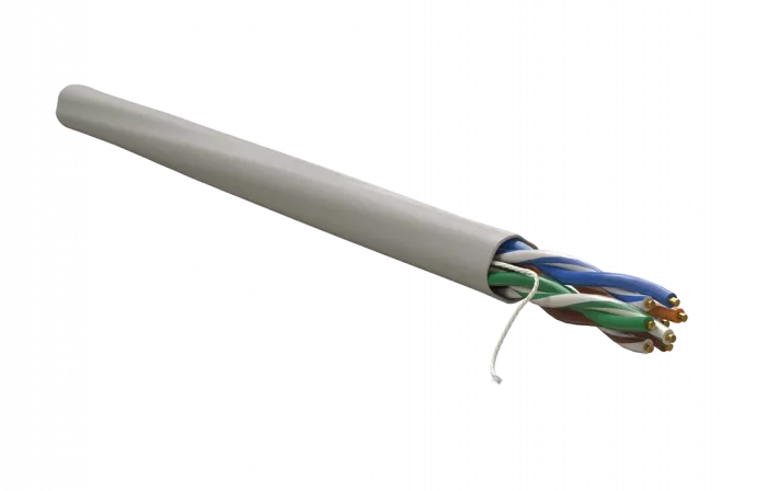 WRline WR-UTP-4P-C5E-L-PVC-GY Кабель витая пара, неэкранированный U/UTP, категория 5e, 4 пары (0,48 мм), одножильный, внутренний, PVC нг(А)-LS, серый, 305 м