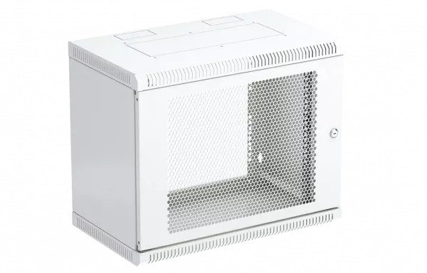 Шкаф телекоммуникационный настенный разборный 19”,9U(600x350), ШТ-НСр-9U-600-350-П дверь перфорированная ССД