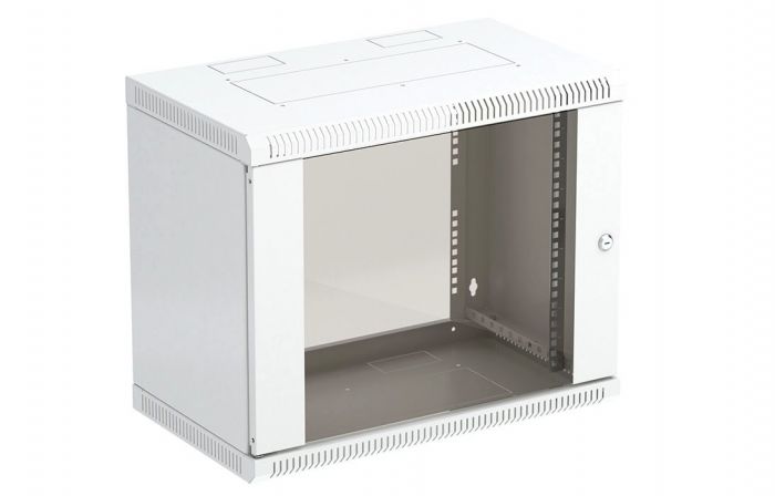 Шкаф телекоммуникационный настенный разборный 19”,12U(600x650), ШТ-НСр-12U-600-650-С дверь стекло ССД
