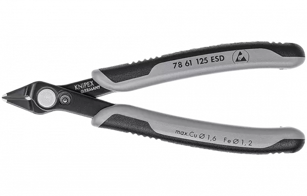 KN-7861125ESD	Electronic Super Knips® Бокорезы прецизионные ESD, для реза оптоволокна, нерж., 125 мм, 2-комп антистатические ручки