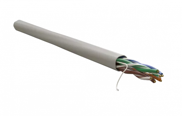 WRline WR-UTP-4P-C5E-PVC-GY (куски) Кабель витая пара, неэкранированный U/UTP, категория 5e, 4 пары (0,50 мм), одножильный, внутренний, PVC нг(А)-LS, серый