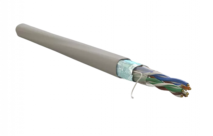 WRline WR-FTP-4P-C5E-LSZH-GY Кабель витая пара, экранированный F/UTP, категория 5e, 4 пары (0,50 мм), одножильный, внутренний, LSZH, нг(A)-HF, серый, 305 м